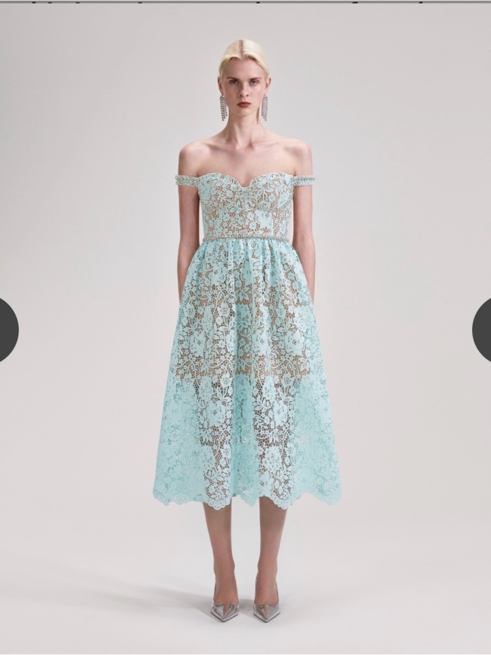 Self Portrait corded lace off shoulder dress NWT